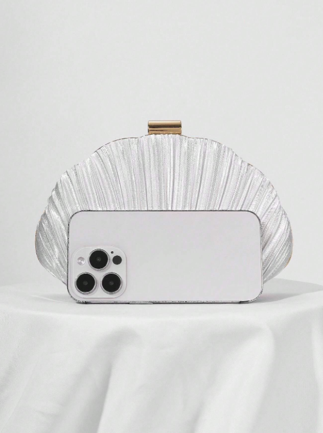 Mermaid Off Duty Satin Shell Clutch