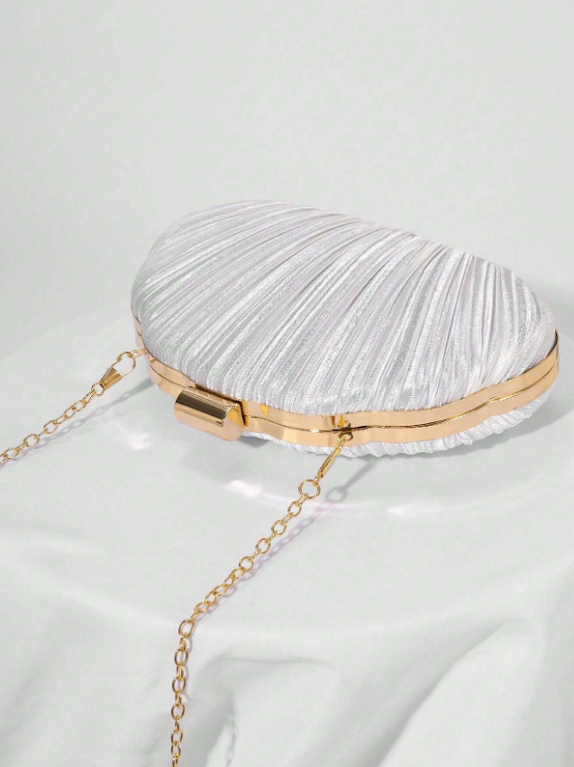 Mermaid Off Duty Satin Shell Clutch