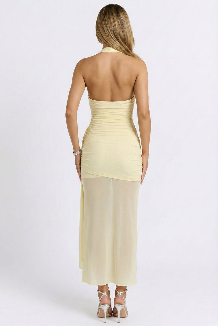 Sheer Intentions Halter Maxi Dress