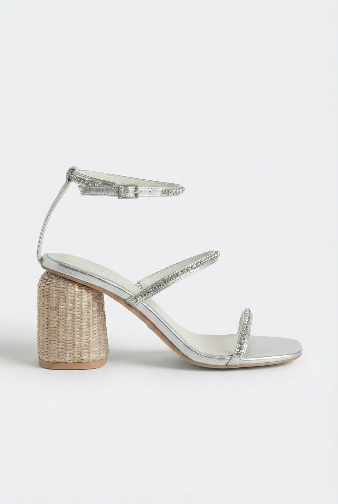 Shine Bright Studded Raffia Heeled Sandal