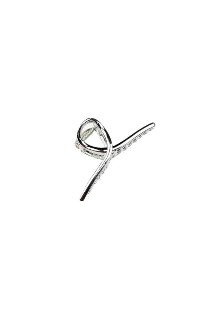 Polished Loop Hair Claw - Silver