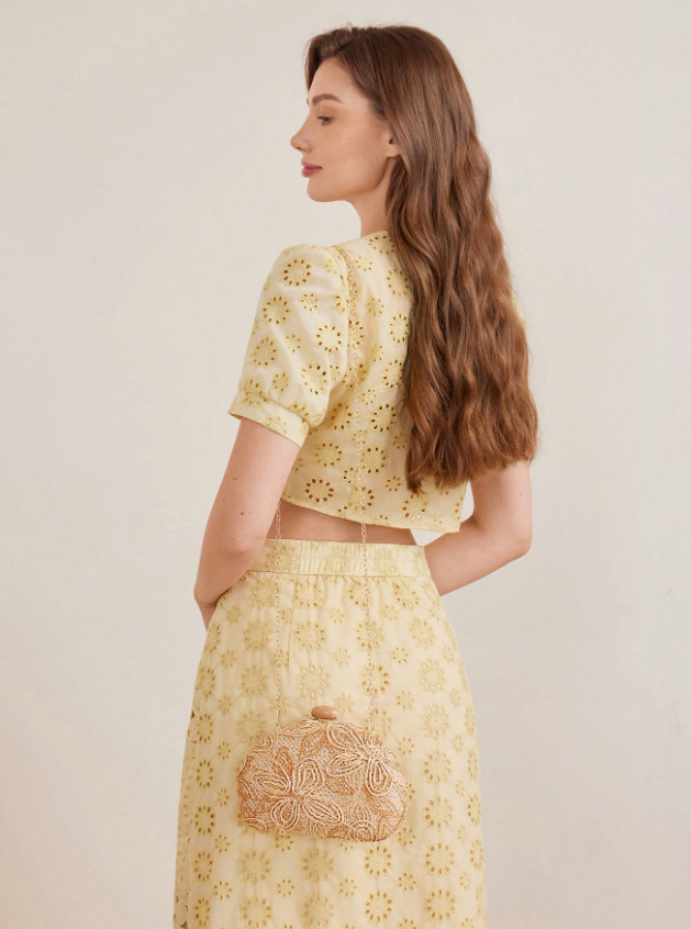 Palma Beaded Straw Clutch