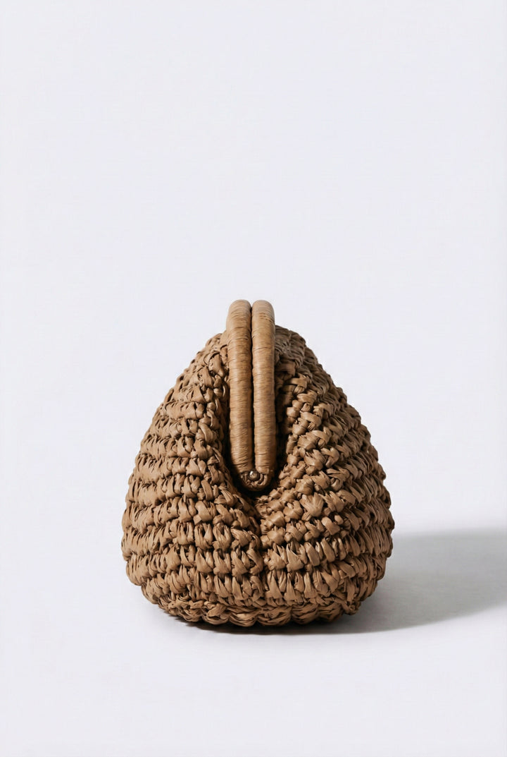 La Mer Woven Frame Straw Clutch