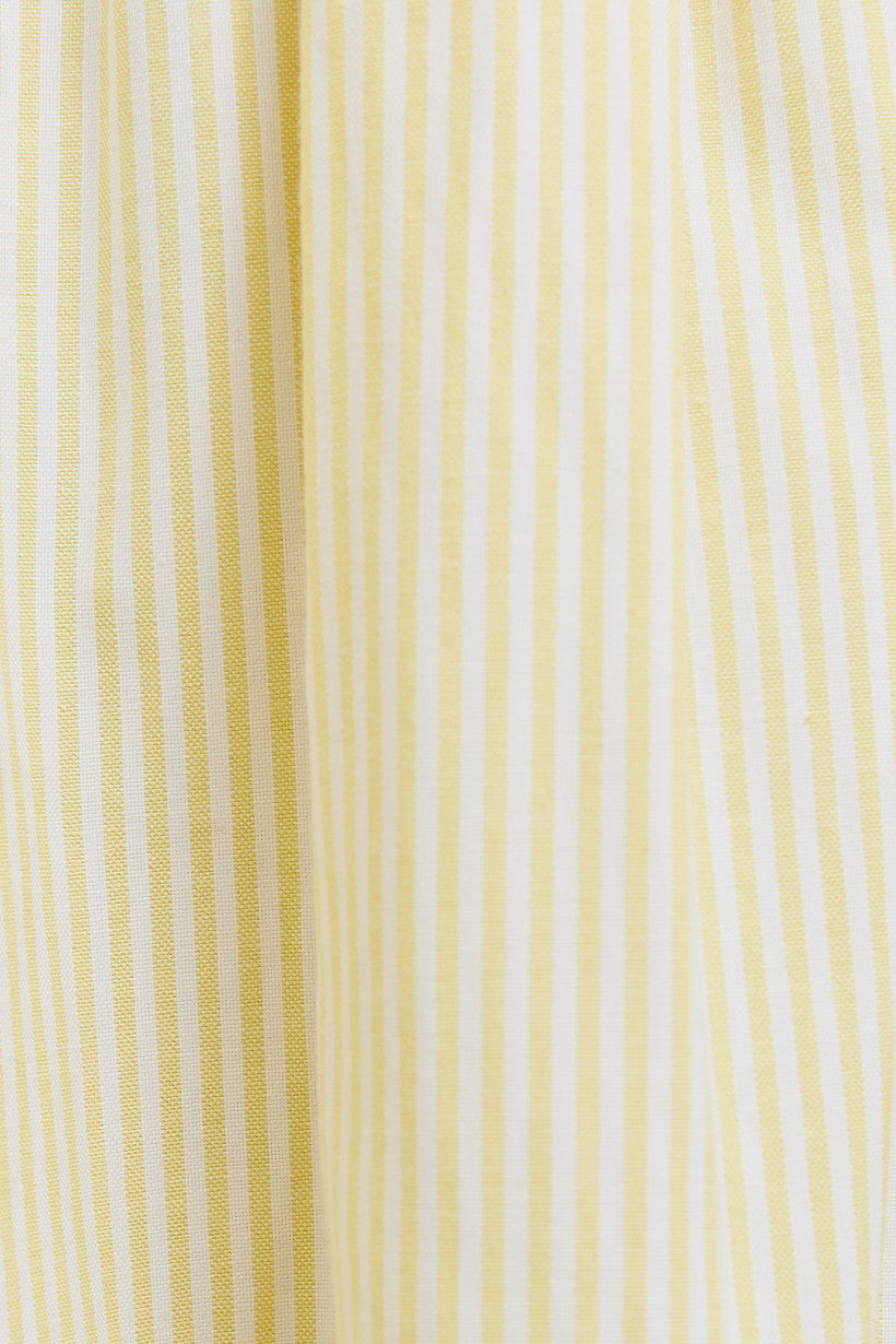 PREORDER - Lemon Chiffon Striped Woven Crop Top