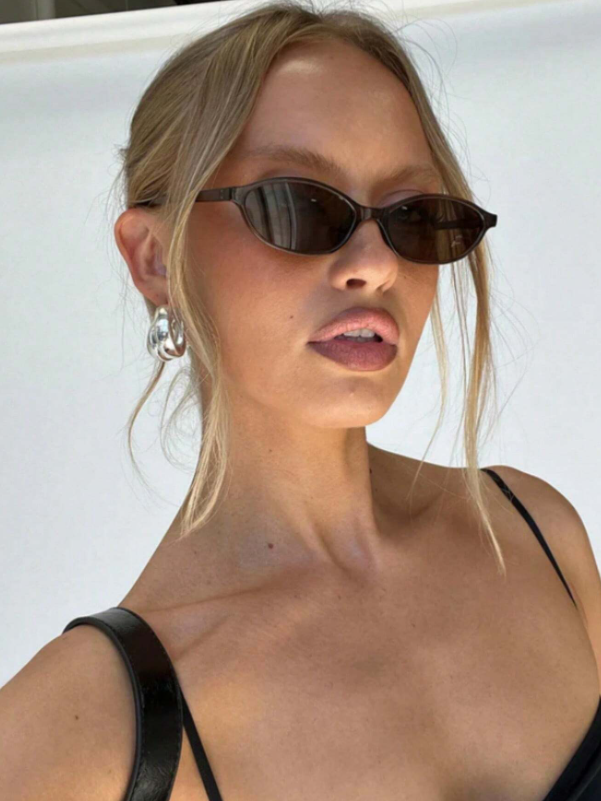 Espresso Hour Oval Sunglasses