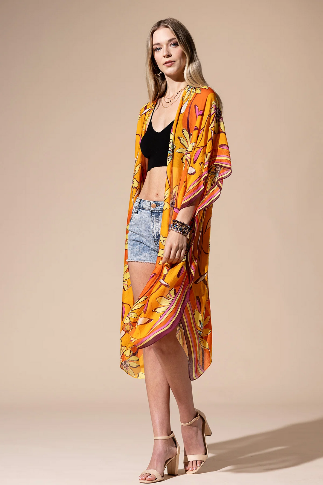 Sundial Open Front Kimono