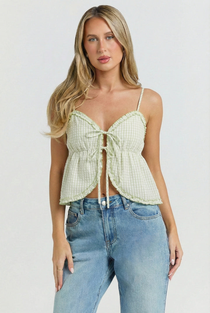 Tie Me Closer Gingham Top