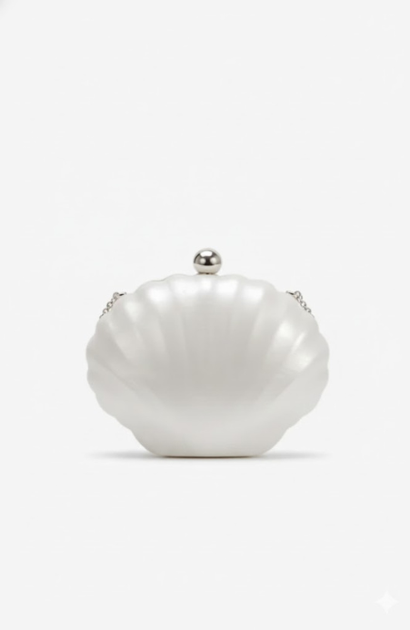 Melie Bianco Venus Pearl Shell Clutch