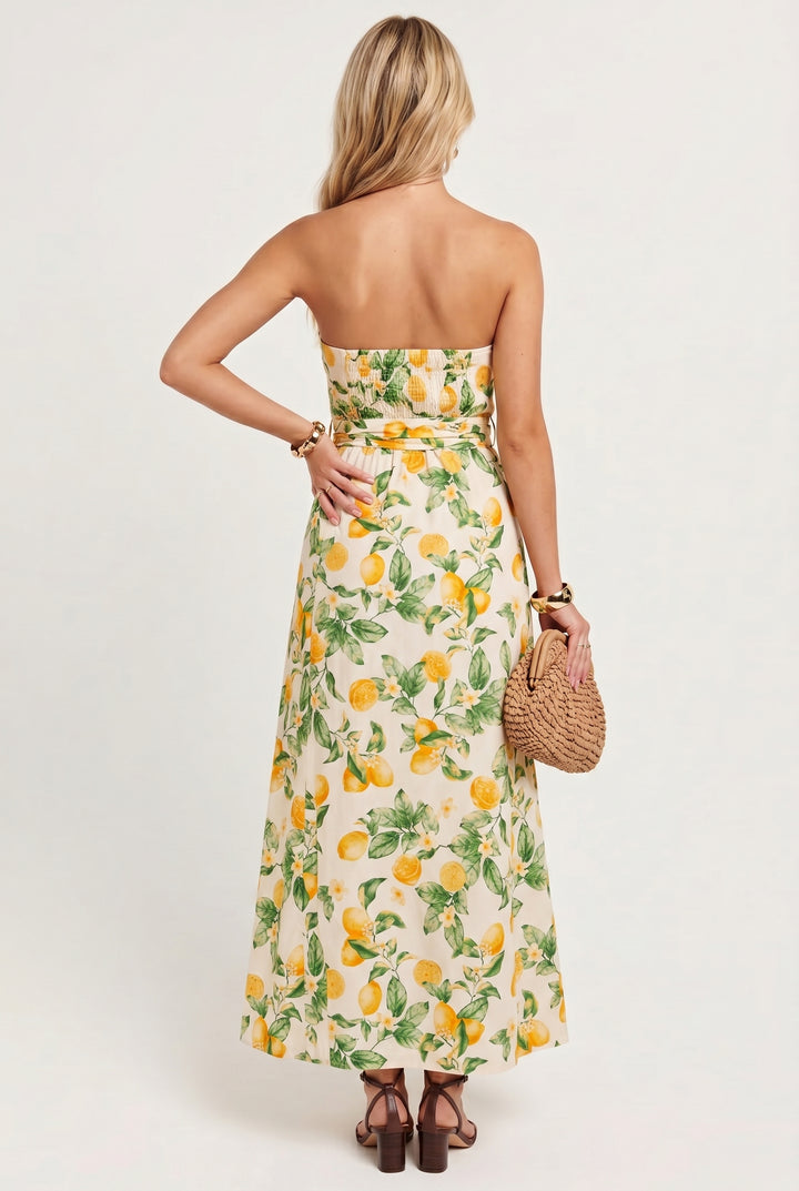 Villa Citrus Belted Maxi Dress