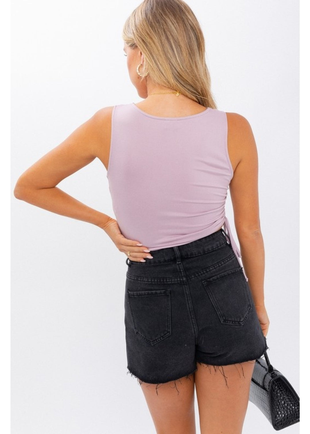 Lilac Ruched Sleeveless Top - Final Sale