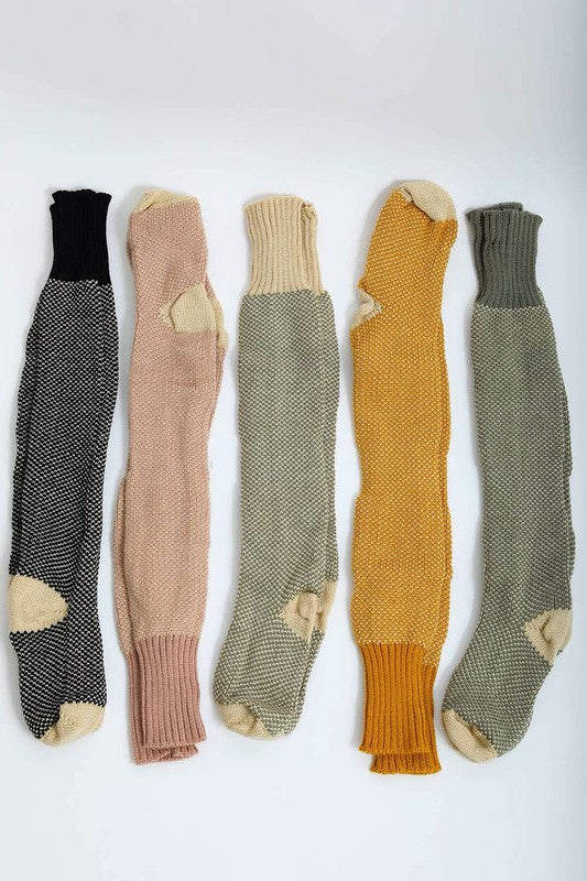 Open Work Ribbed Knit Lounge Socks