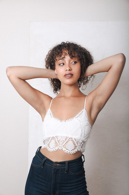 Crochet Lace Longline Bralette - Final Sale