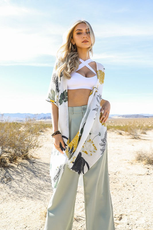 Desert Cactus Flower Kimono - Final Sale