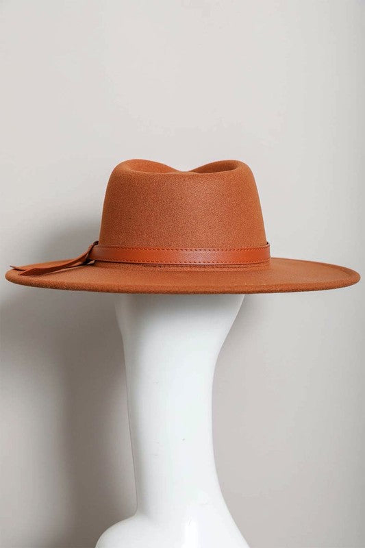 Out on the Ranch Wide Brim Leather Ribbon Bolero Hat