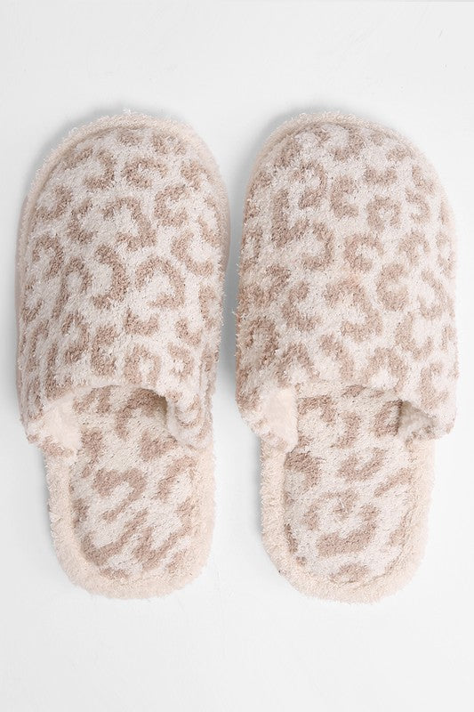 Soft Leopard Print Slippers - Final Sale