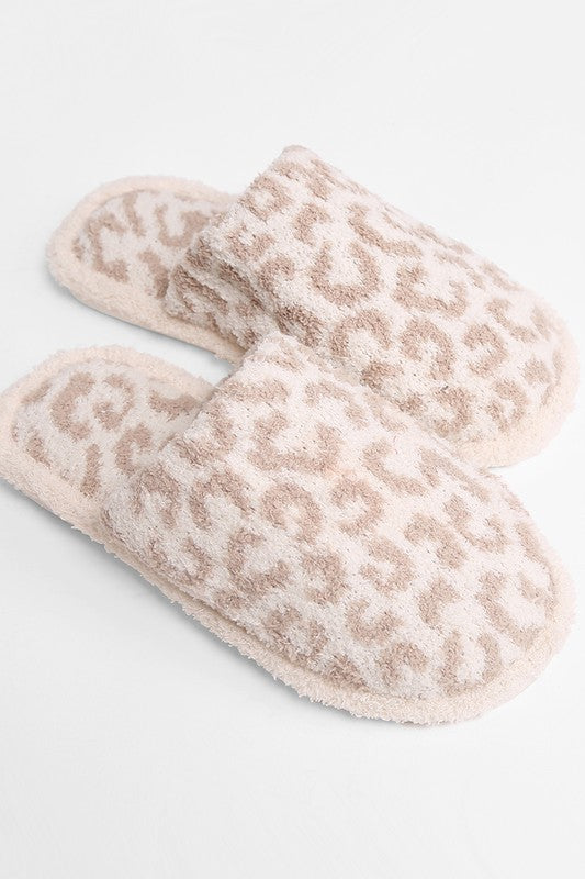 Soft Leopard Print Slippers - Final Sale