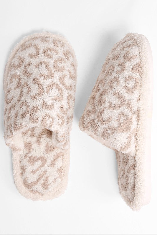 Soft Leopard Print Slippers - Final Sale