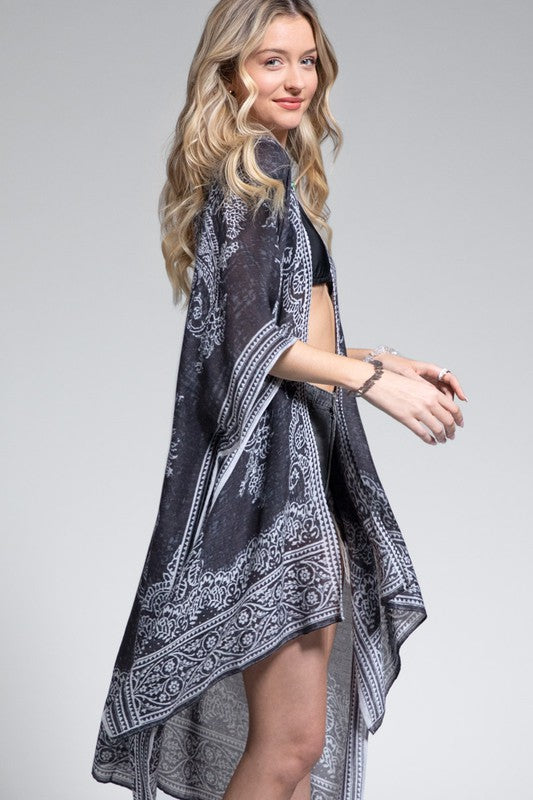 Inaya Printed Open Front Kimono