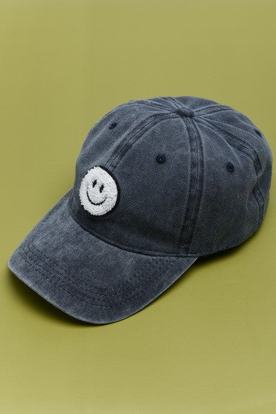 Oh Happy Days Sherpa Smiley Baseball Hat