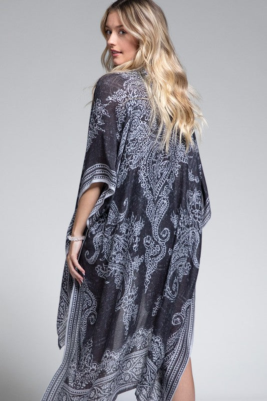 Inaya Printed Open Front Kimono