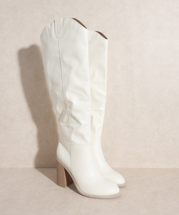 Saint Slouch White Knee-High Boots