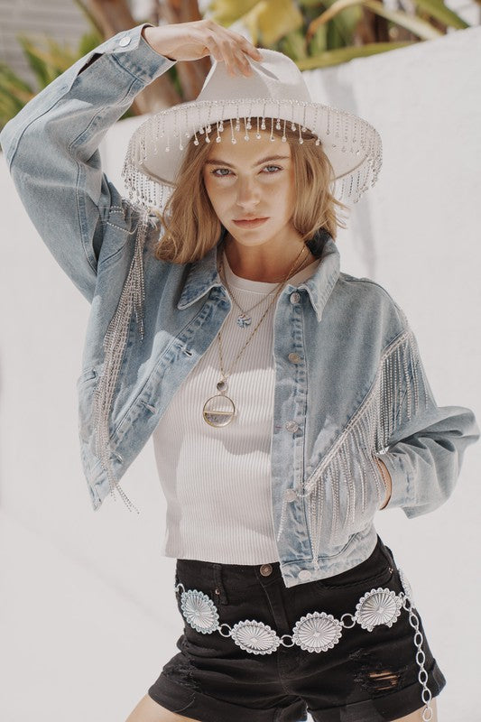 Dolly Rhinestone Fringe Cowboy Hat