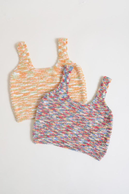 Whimsical Boucle Cozy Lounge Crop Top - Final Sale