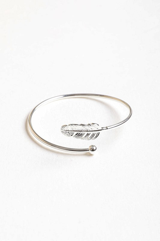 Feather Minimalist Arm Cuff Bracelet - Final Sale