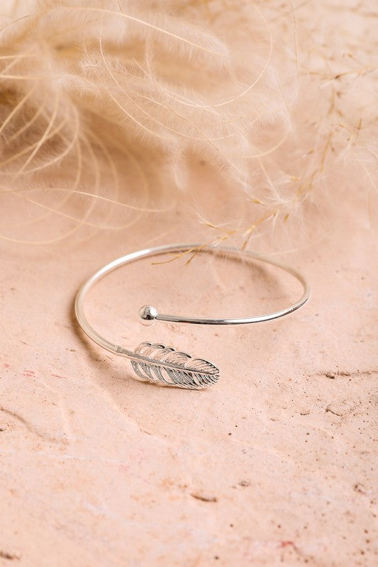 Feather Minimalist Arm Cuff Bracelet - Final Sale