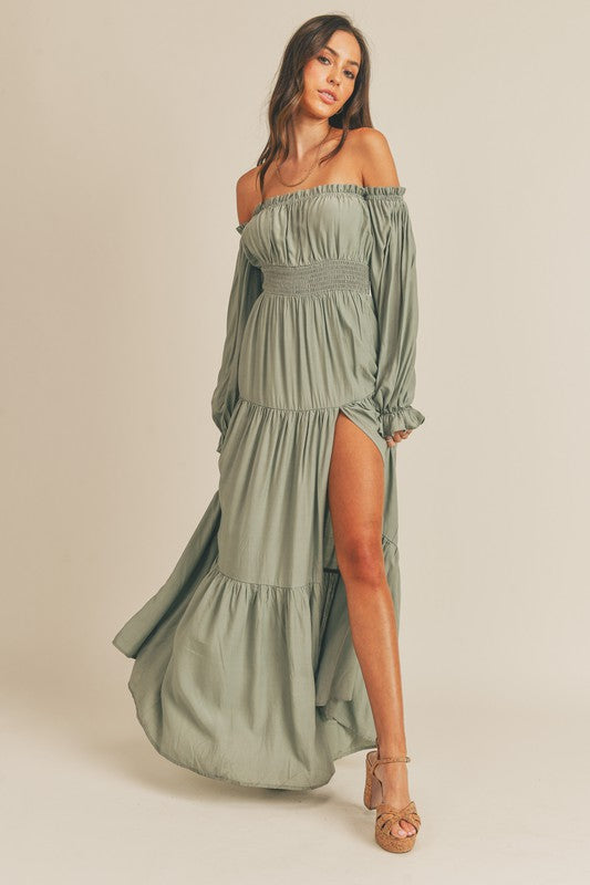 Fairleigh Off Shoulder Long Sleeve Maxi Dress