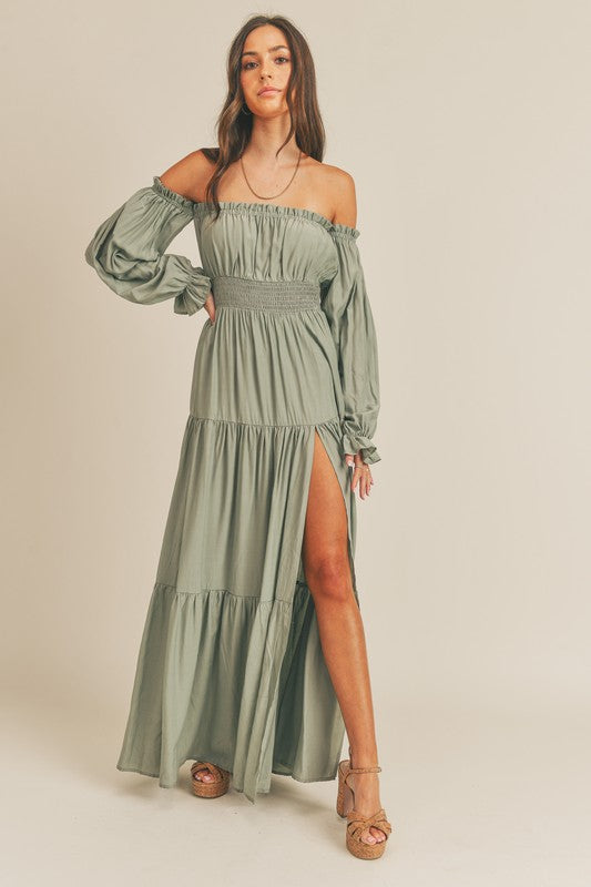 Fairleigh Off Shoulder Long Sleeve Maxi Dress