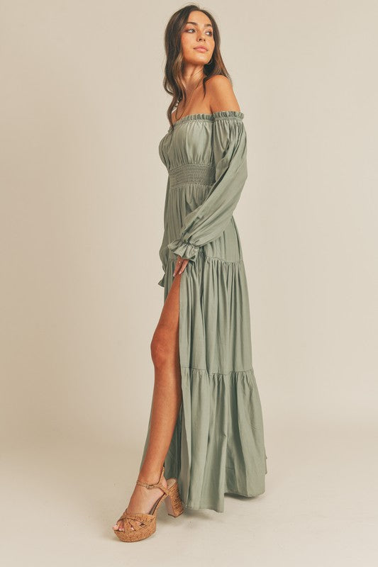 Fairleigh Off Shoulder Long Sleeve Maxi Dress