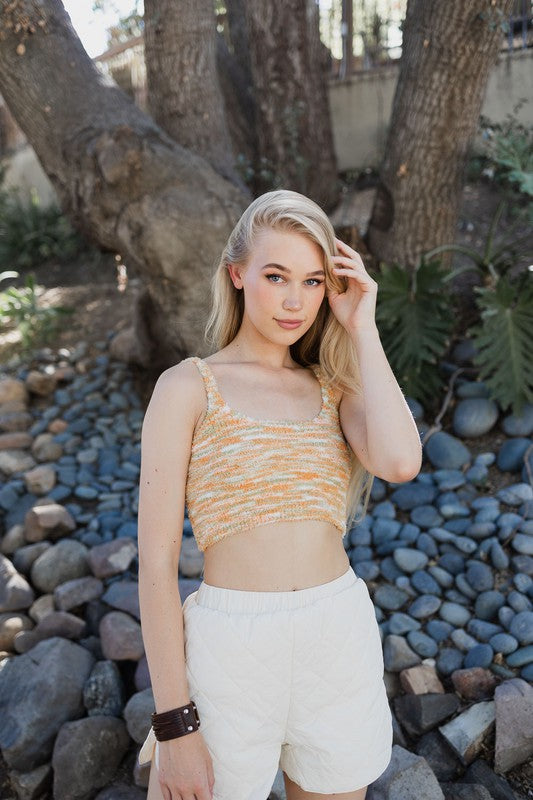 Whimsical Boucle Cozy Lounge Crop Top - Final Sale