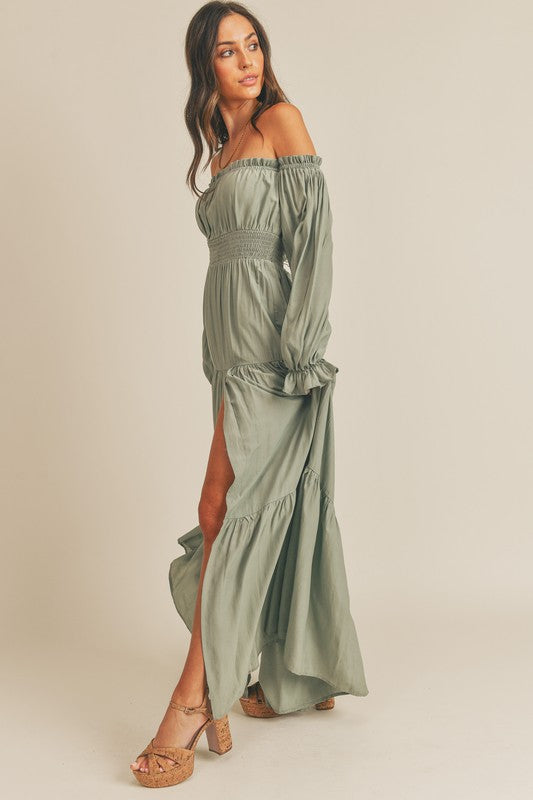 Fairleigh Off Shoulder Long Sleeve Maxi Dress