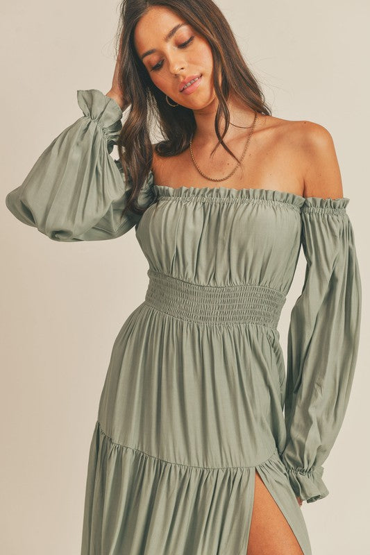 Fairleigh Off Shoulder Long Sleeve Maxi Dress