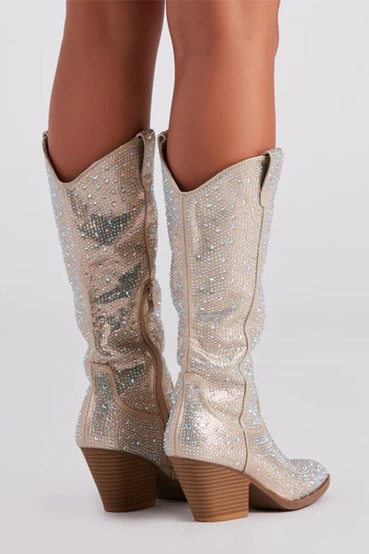 Nashville Queen Rhinestone Western Boots - Final Sale