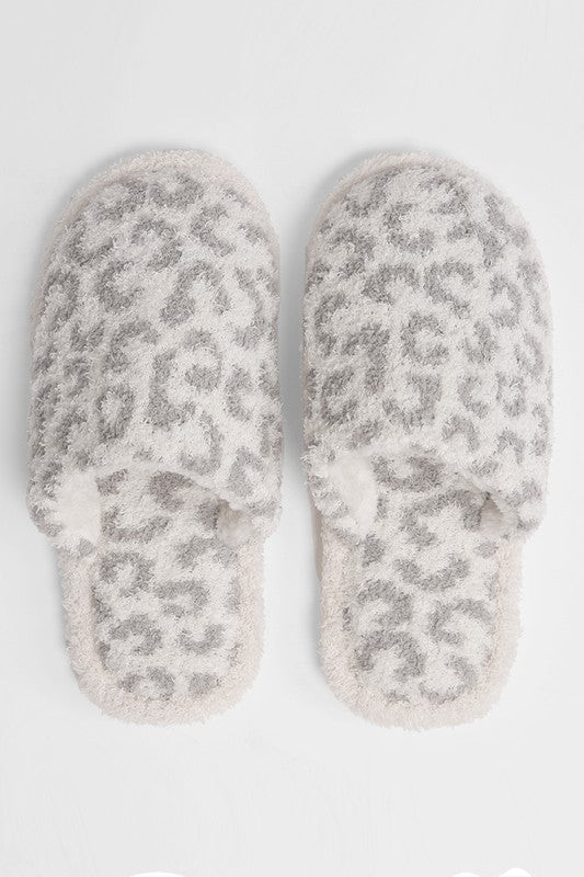 Soft Leopard Print Slippers - Final Sale