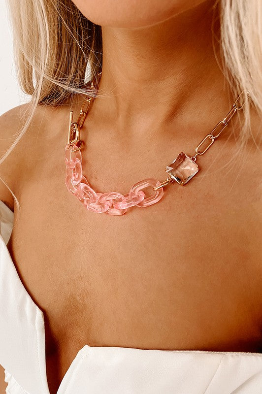 Pink Glam Toggle Necklace - Final Sale