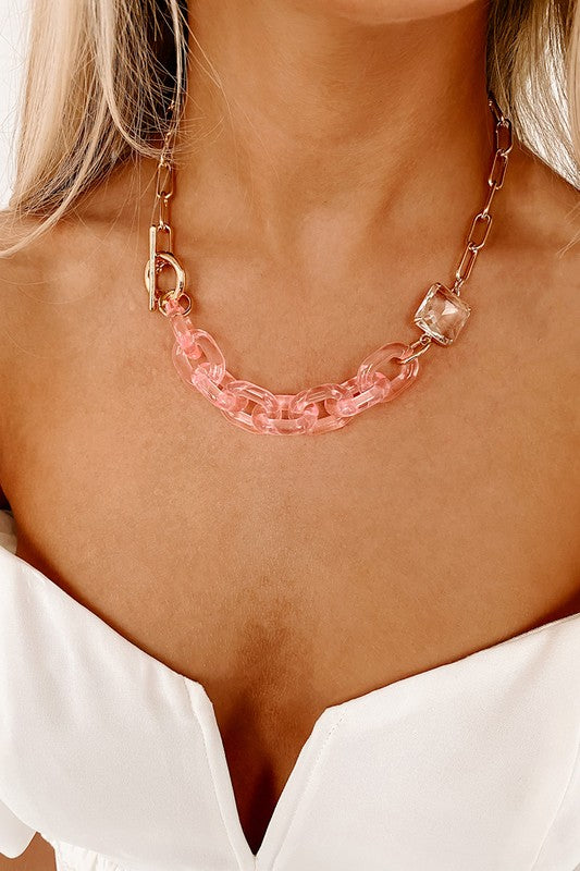 Pink Glam Toggle Necklace - Final Sale