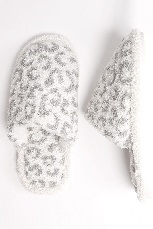 Soft Leopard Print Slippers - Final Sale