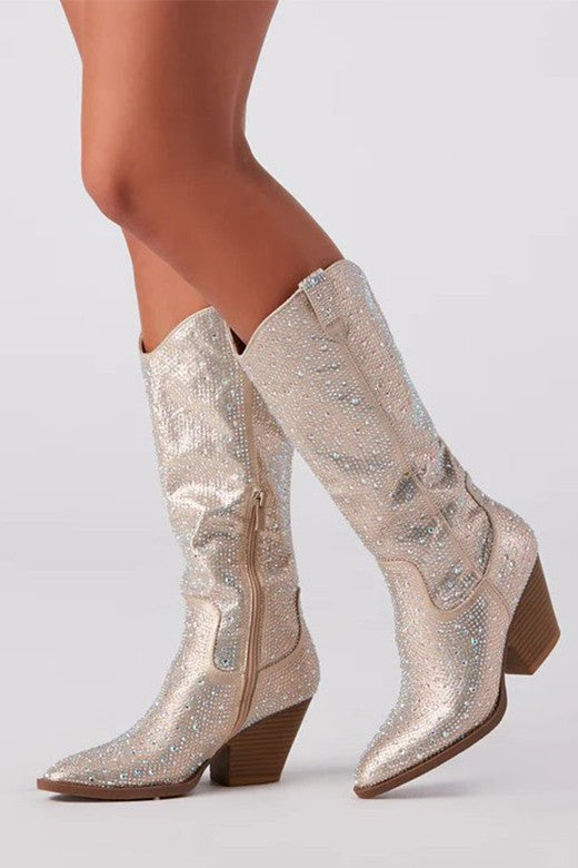 Nashville Queen Rhinestone Western Boots - Final Sale