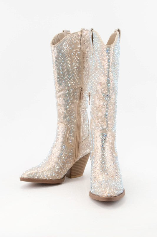 Nashville Queen Rhinestone Western Boots - Final Sale