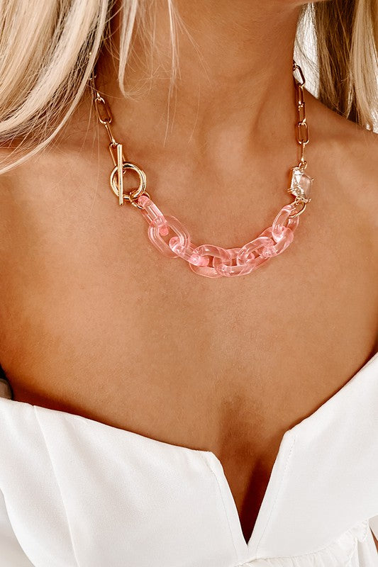 Pink Glam Toggle Necklace - Final Sale