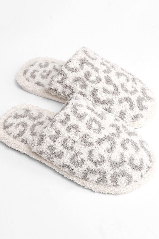 Soft Leopard Print Slippers - Final Sale