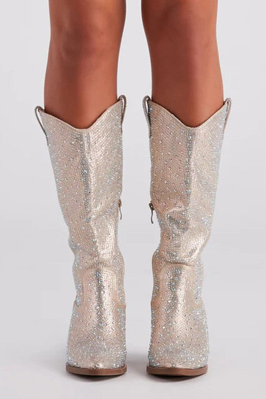 Nashville Queen Rhinestone Western Boots - Final Sale