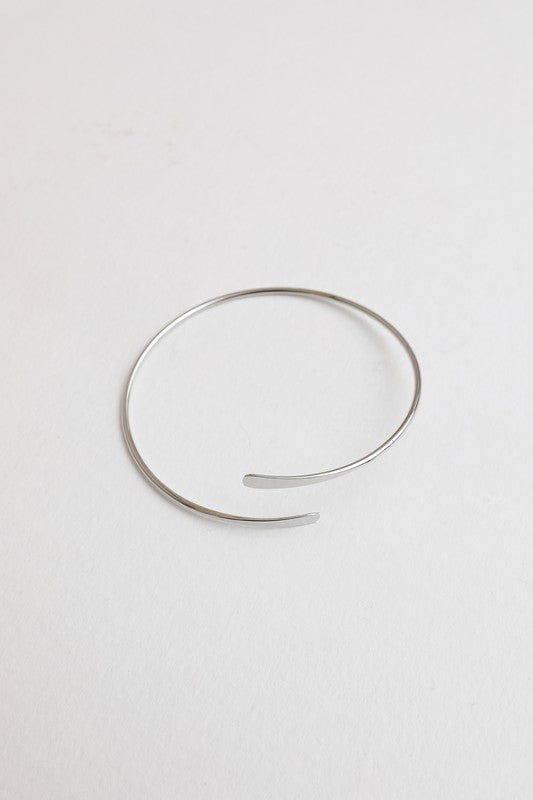 Minimalist Swirl Arm Cuff / Bangle Bracelet