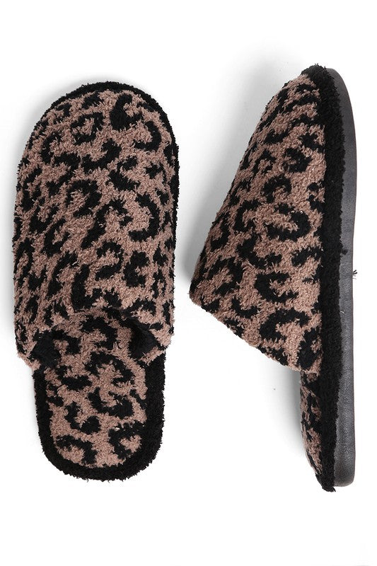 Soft Leopard Print Slippers - Final Sale