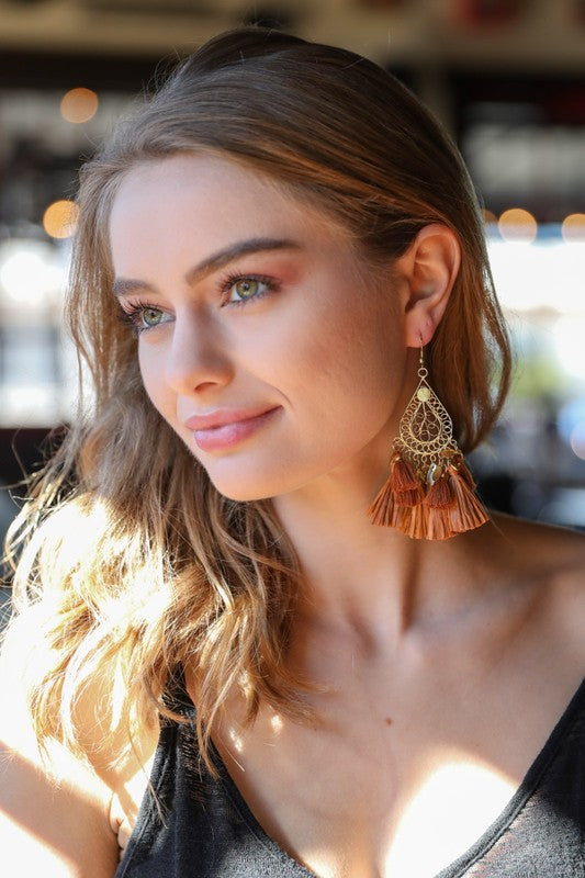 Teardrop Tassel Earrings