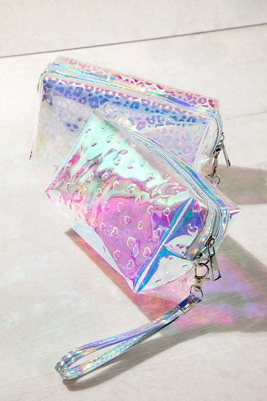 Iridescent Leopard Print Pouch - Final Sale