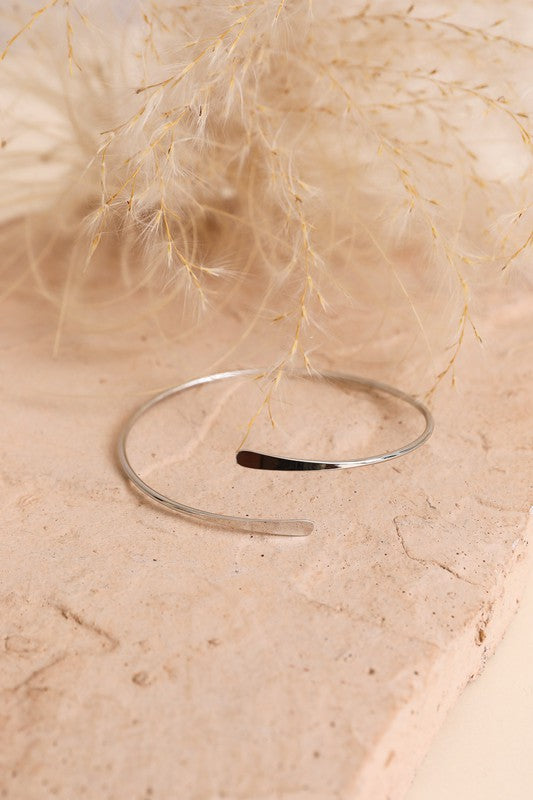 Minimalist Swirl Arm Cuff / Bangle Bracelet